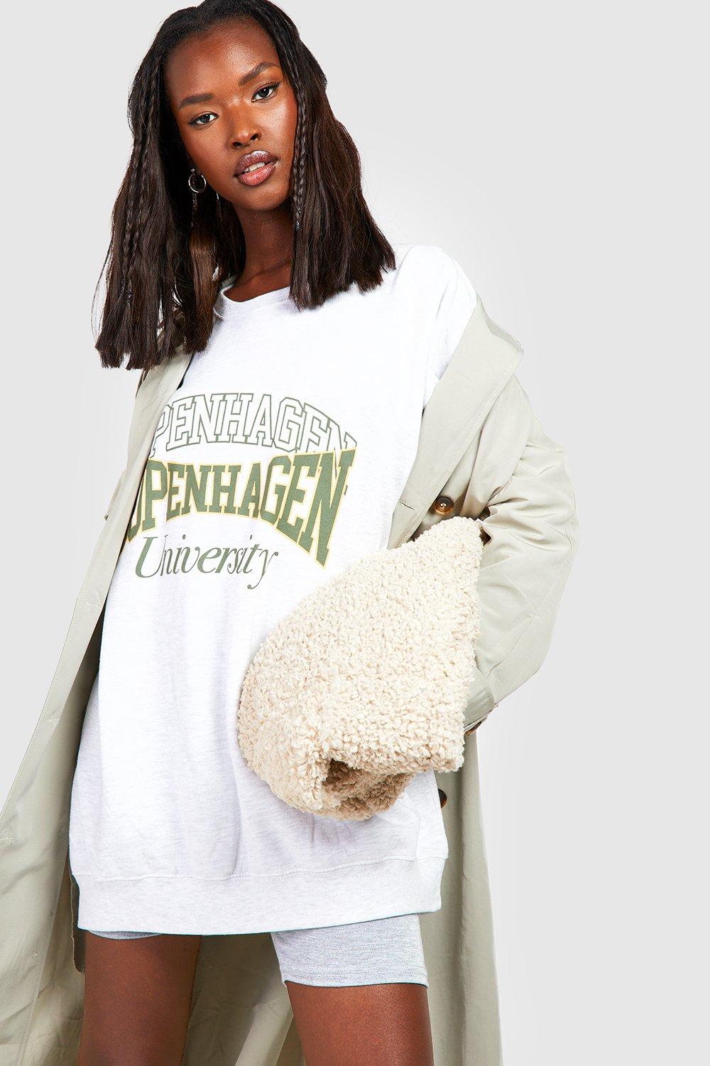 Women s Copenhagen Printed Oversized Sweater Boohoo UK